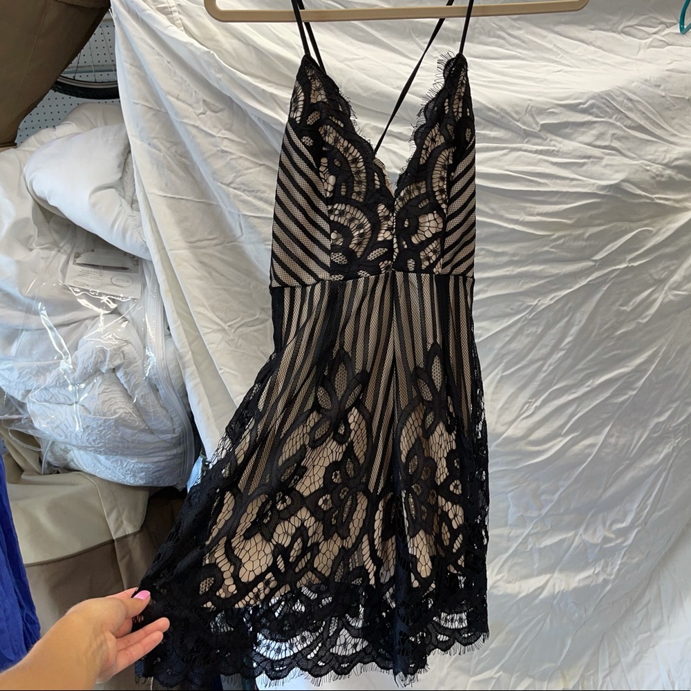 Black lace romper